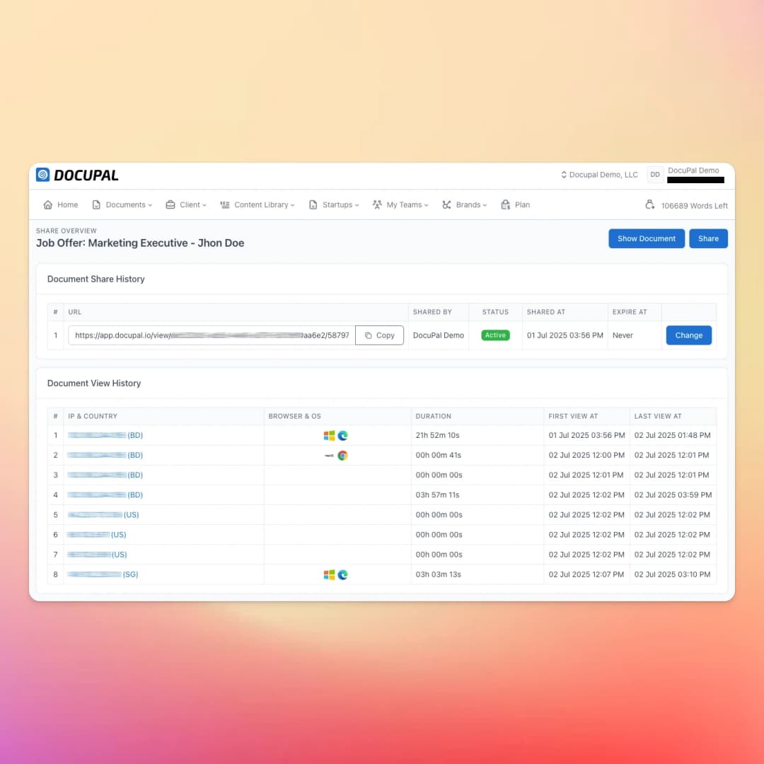 Traceable Sharing